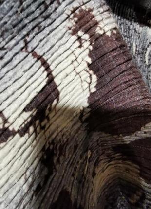 Винтажная жатая плиссированная юбка миди плиссе в принт пятна из вискозы8 фото