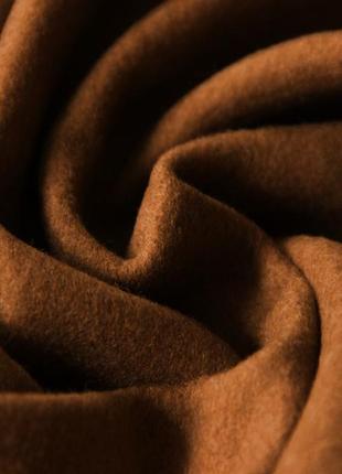 Пальтова італійська вовняна тканина з бавовною та поліамідом натуральна double face коричнево бежева mi 1502 фото