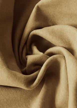 Пальтовая итальянская шерстяная ткань с хлопком и полиамидом натуральная дабл фейс коричнево бежевая mi 150