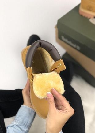 Акція! жіночі зимові черевики/ чоботи/ уггі timberland brown fur 😍 (з хутром/унісекс)