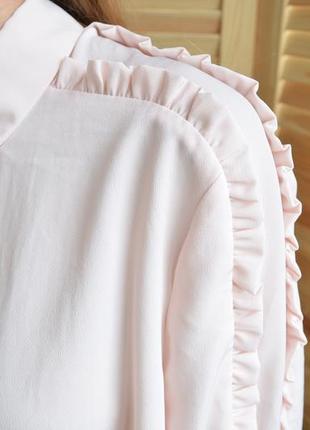 Нежно розовая рубашка!!розпродаж!! с рюшами tu ніжно рожева сорочка з рюшами3 фото