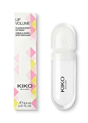 Бальзам для губ lip volume с эффектом увеличения kiko milano, 6,5 мл 02 transparent1 фото