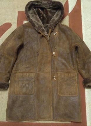 Натуральная длинная дубленка, дублёнка