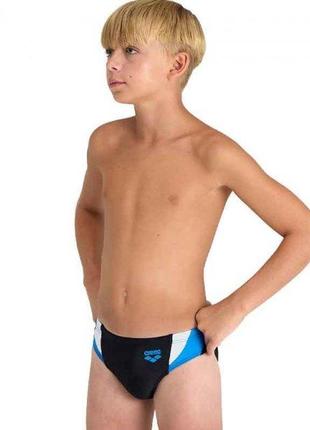 Плавки-слипы для мальчиков arena swim briefs panel черный, белый, голубой 128см (006011-580)