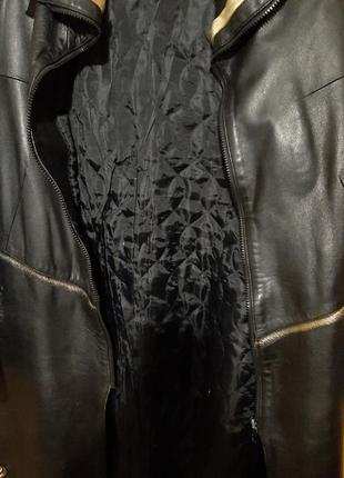 Пальто натуральная кожа,  вставки из меха нерпы7 фото