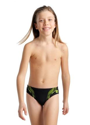 Плавки-слипы для мальчиков arena boy's swim briefs graphic черный, зеленый 164см (005547-560)3 фото