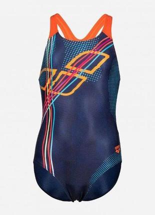 Купальник для девочек arena swimsuit swim pro back синий, разноцветный 140см (005084-730)