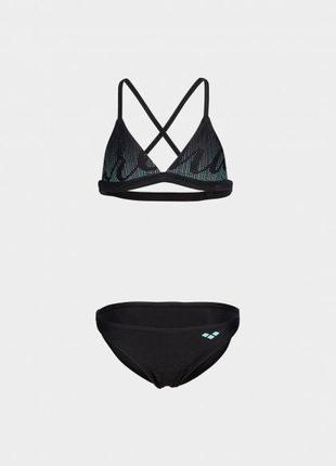 Купальник для дівчаток arena graphic bikini triangle чорний 128см (006209-500)