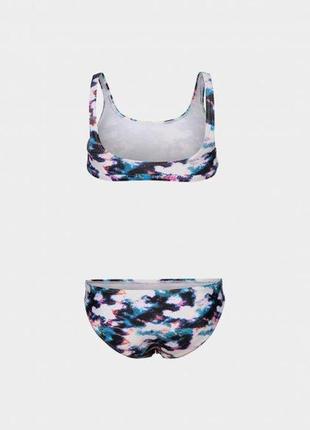 Купальник для девочек arena tie and dye bikini top белый, синий, разноцветный 152см (006206-500)2 фото