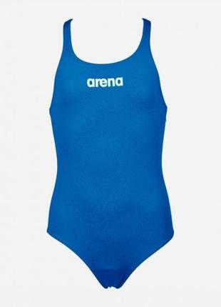 Купальник для девочек arena solid swim pro jr синий 128см (2a263-072)