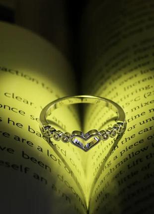 🔥акция🔥серебряная кольца 17 размер кольцо колечко сердечко сердце стерлинговое серебро 9257 фото