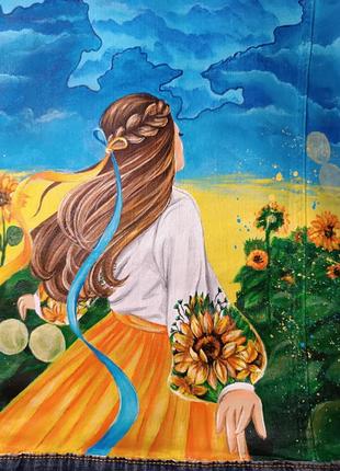 Джинсовая куртка с ручной росписью