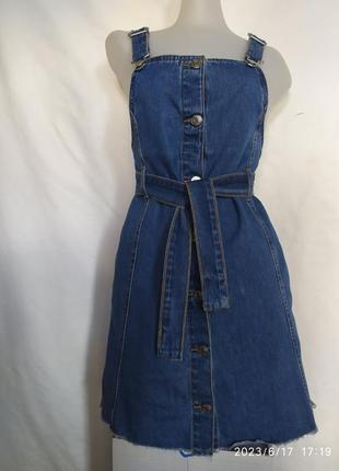 Детский джинсовый сарафан pinny. платье, платье на девочку 12-13 лет рост 158 ,школьный