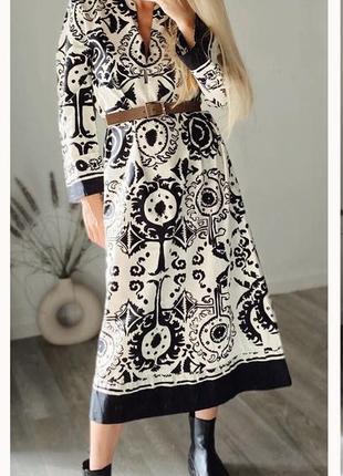 Zara  платье рубашка с ацтекским принтом1 фото