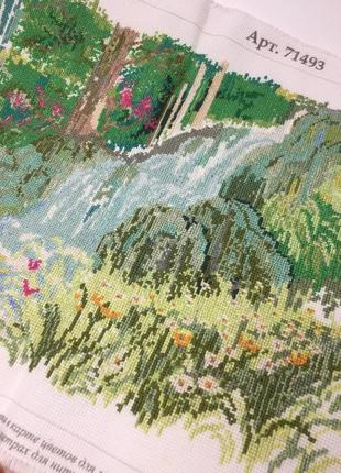 Готовая вышивка крестом водопад ручная работа для декора н1385,11