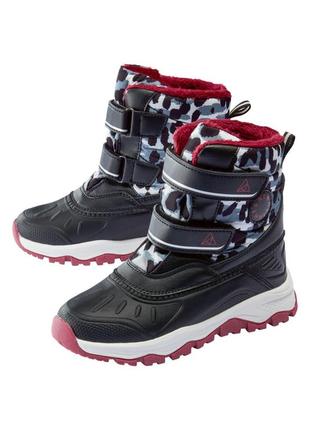 Чоботи водонепроникні для дівчинки pepperts 393097 чорно-білий