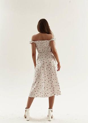 Літня сукня зі штапелю з розрізом довжини міді. n 68310 фото