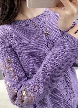 Красивая сиреневая кофта 2