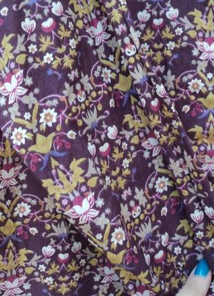 Фіолетова сорочка з узором з квітами, вінтаж3 фото