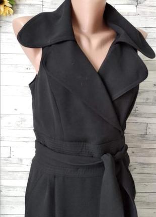 Плаття чорне із запахом і з поясом жіноче zara basic5 фото