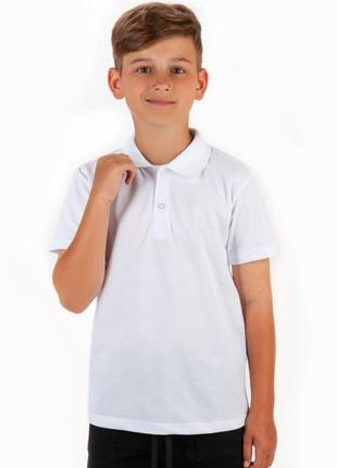 Поло футболка біла синя, поло для школи, поло біле футболка для мальчика, поло для школы3 фото