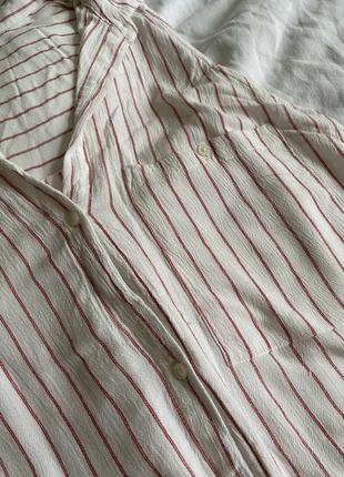 Летняя удлиненная женская блуза в полоску bershka4 фото