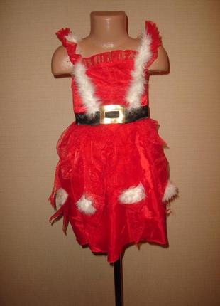 Новорічне плаття на 2-3 роки, снігуронька