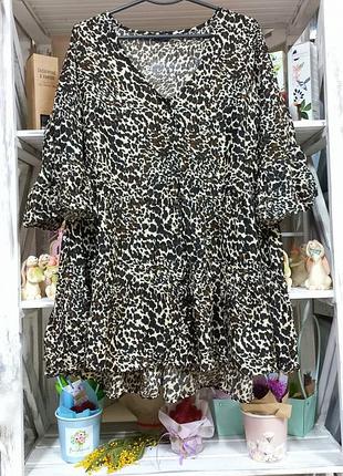 Блуза туника принт yours вискоза большого размера тигровый принт