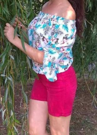 Шорты коттон женские высокая посадка