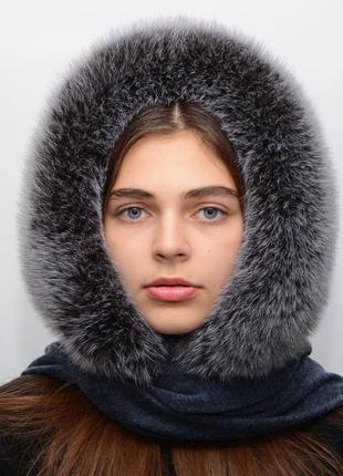 Жіночий хутряний хустку з хутра песця "єлизавета" мелірований