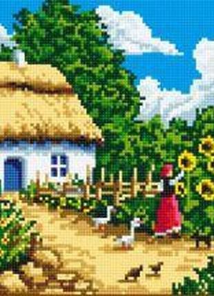 Алмазная вышивка каникулы у бабушки бабушкин дом полная выкладка мозаика 5d наборы 30х40 см