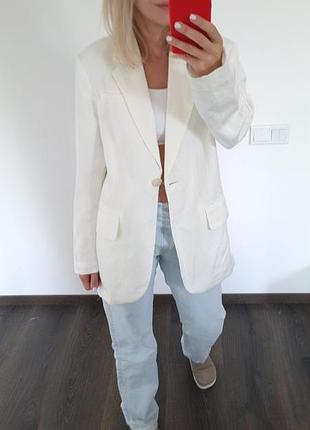 Льняной пиджак h&m xs-s
