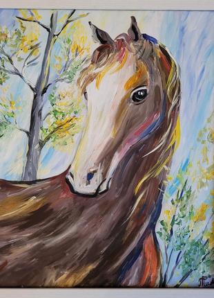 Картина коня акриловою фарбою