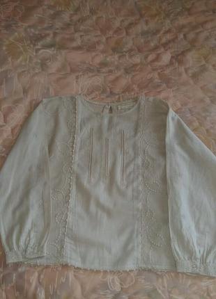 Натуральная блуза zara на девочку 11-12 лет 146-152 см4 фото