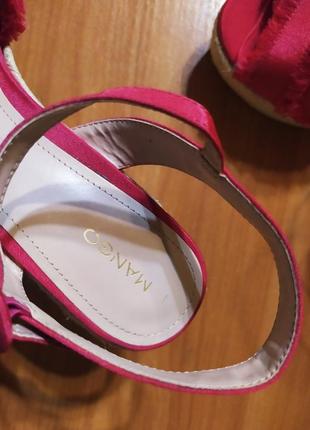 Шикарні стильні літні босоніжки сандали танкетка женские еспадрильи ярко-розовие mango 40 новие6 фото