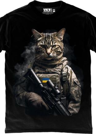 Футболка - military cat – 9000200-black