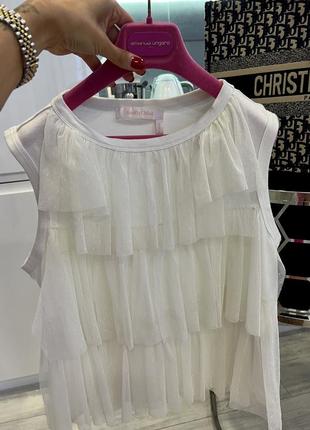 Премиальная блузка топ футболка с фатином воланами chloe6 фото