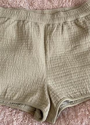 Крутые стильные жатые коттоновые шорты hm 44 размер, хлл9 фото