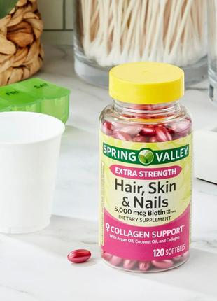 Spring valley комплекс для волос, кожи, ногтей с биотином. 120 шт. сша1 фото
