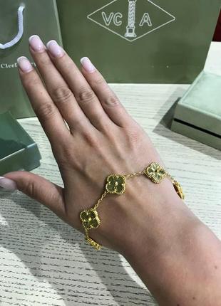 Брендовий браслет ван кліф, позолота