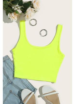 Топ кроп неон желтый m р.