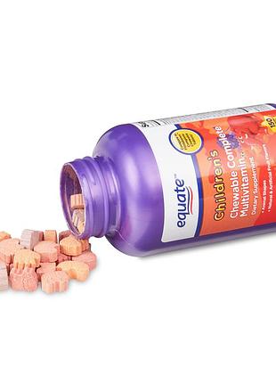 Детские жевательные мультивитамины equate children chewable, 150 шт. сша