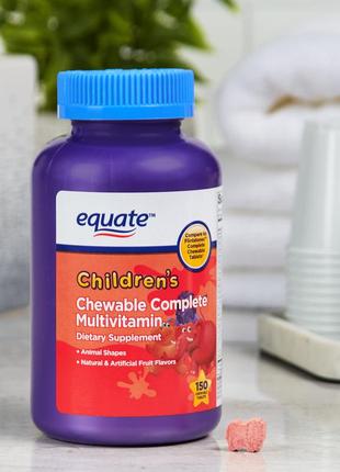 Дитячі жувальні мультивітаміни equate children chewable, 150 шт. сша