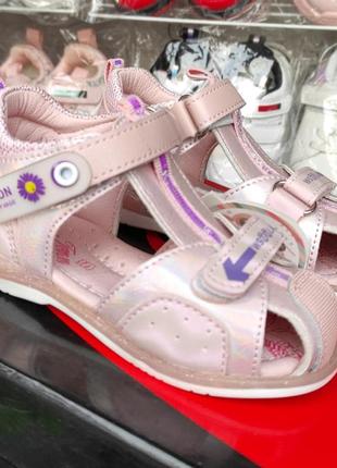 Розовые босоножки сандалии для девочки закрытые том,м1 фото