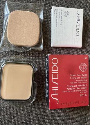 Shiseido прозора матувальна компактна пудра sheer matifying compact запаска no i40