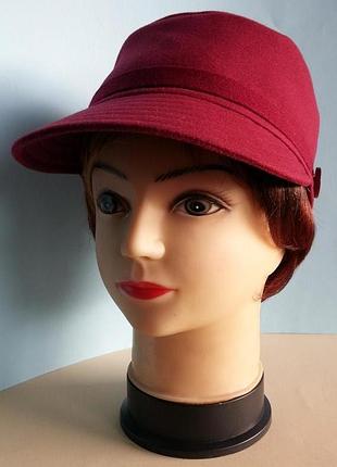 Картуз, кепі, кашкет, кадетська кепка. кашемір - вишня.2 фото