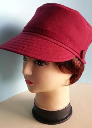 Картуз, кепі, кашкет, кадетська кепка. кашемір - вишня.4 фото