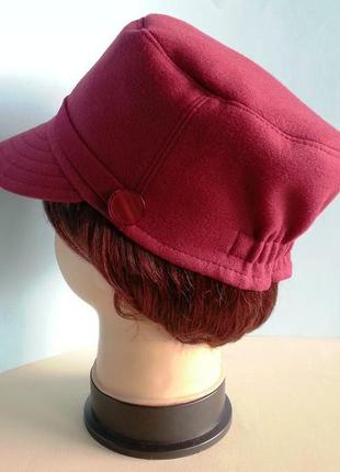 Картуз, кепі, кашкет, кадетська кепка. кашемір - вишня.5 фото
