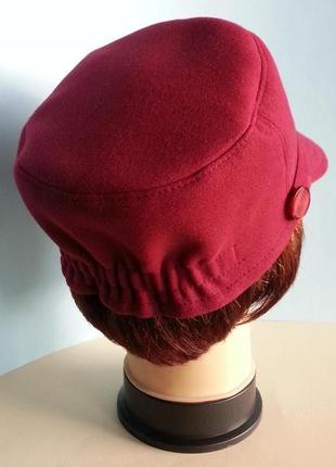 Картуз, кепі, кашкет, кадетська кепка. кашемір - вишня.8 фото