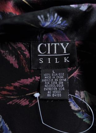 Шелковая рубашка принт перья city silk /4860/8 фото